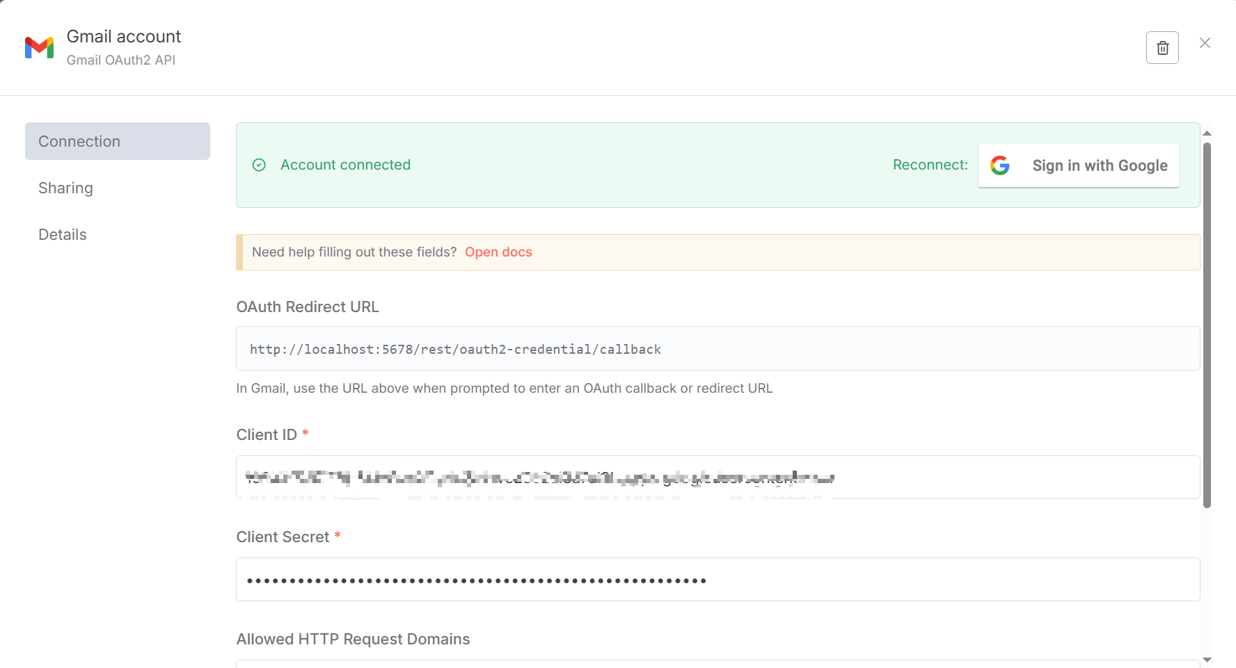Gmail账号配置成功界面